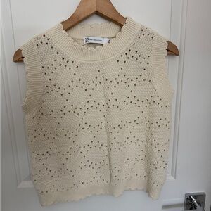 New York & Company Ivory Knit Top